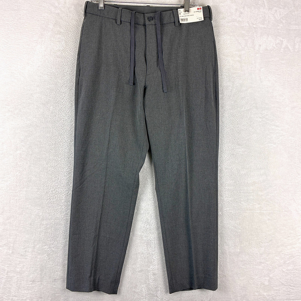 Uniqlo Pants Mens M Gray Chino Easy Ankle Stretch Preppy Classic Luxury
